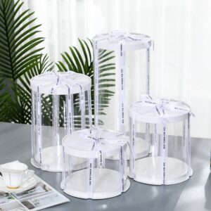 Round Cake Boxes Round Cake Box with White Lid and Clear Side Panels