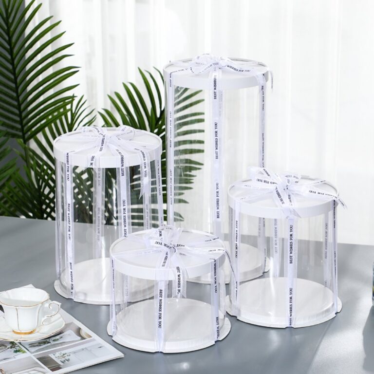 Round Cake Boxes Round Cake Box with White Lid and Clear Side Panels